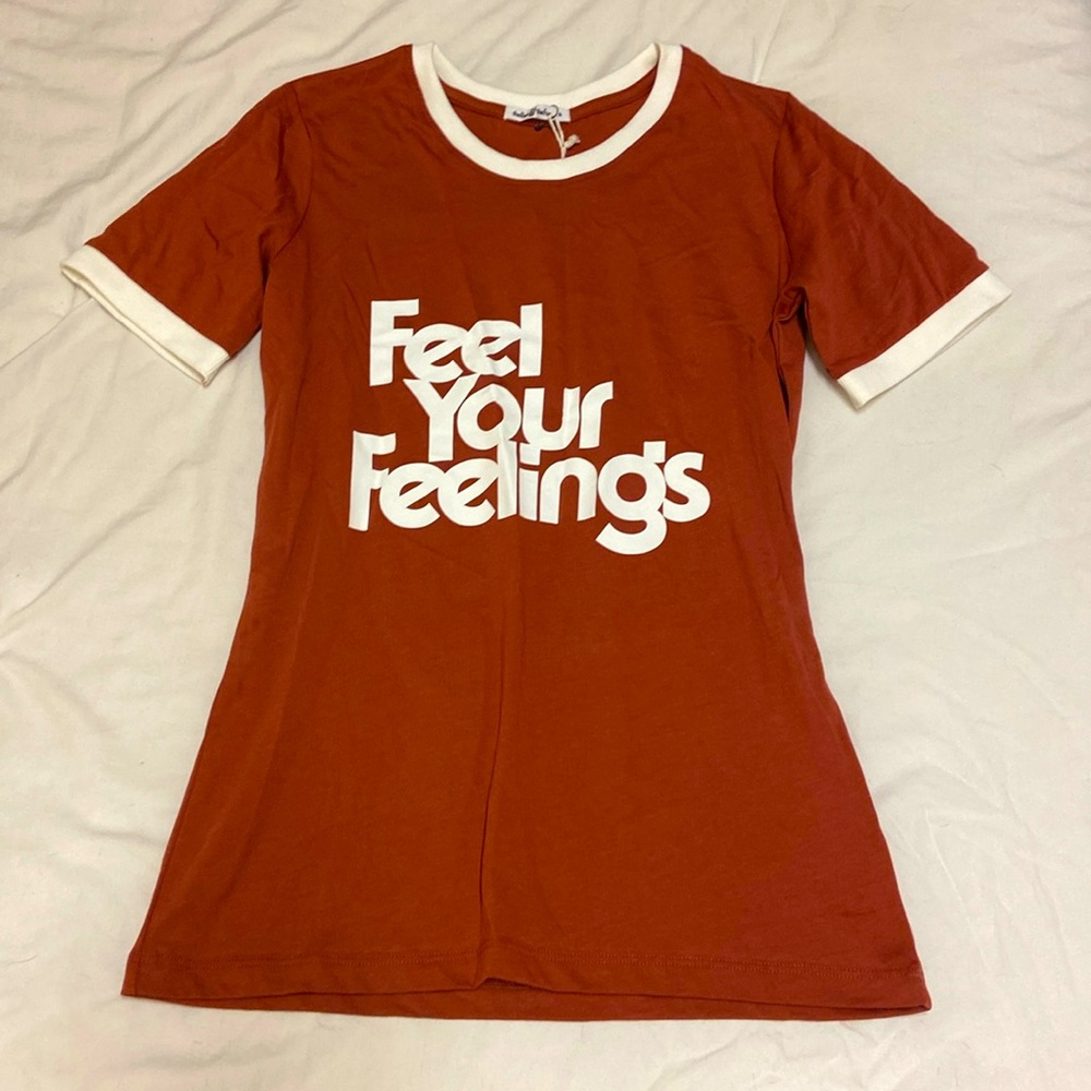 NWT Vintage Ringer Feel Your Feelings Graphic tshirt